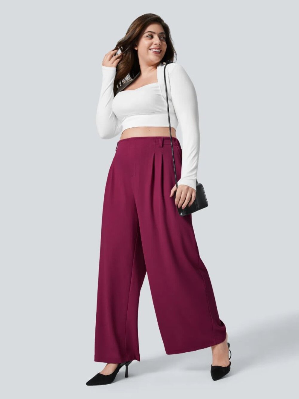 Halara 2X Petite Anemone Flex High Waisted Wide Leg Waffle Work Pant 50% off